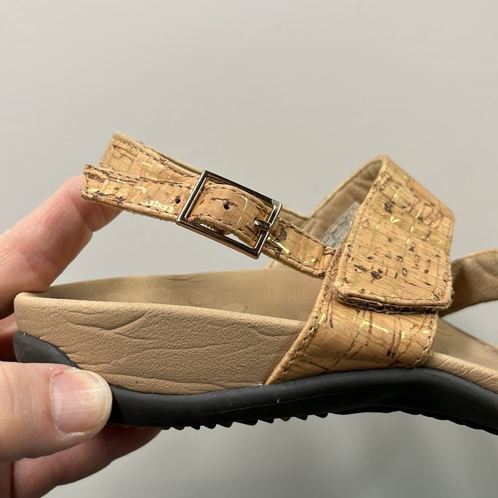 VIONIC Teagan Beach Summer "Cork" Hook/Loop 2 Strap Buckle Slingback Sandal SZ 7 - Picture 8 of 13